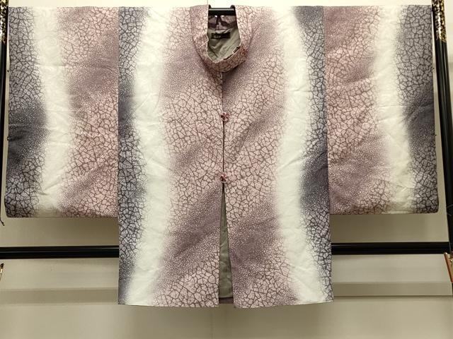 平和屋着物＃アトリエRei　和装コート　石畳文　暈し染め　銀通し地　正絹　逸品　CABJ5338in