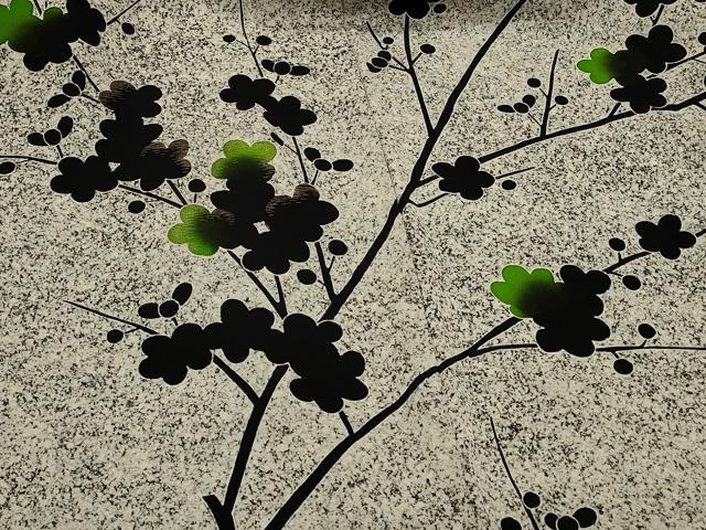 平和屋着物＃羽織　枝梅文　たたき染め　金糸　正絹　逸品　CABJ5345in