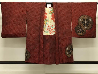 平和屋着物＃羽織　絞り　源氏車文　銀彩　正絹　逸品　CABJ5346in