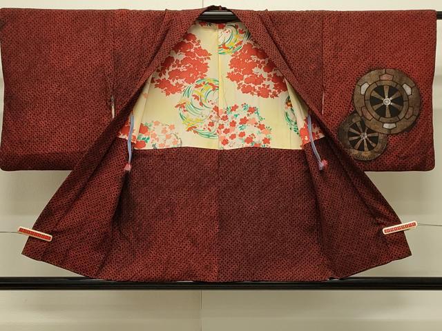 平和屋着物＃羽織　絞り　源氏車文　銀彩　正絹　逸品　CABJ5346in