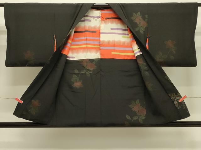 平和屋着物＃羽織　寿光織　枝橘文　黒地　金銀糸　正絹　逸品　CABJ5364in