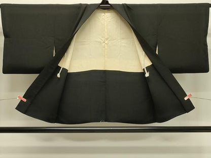 平和屋着物＃羽織　刺繍　草木文　黒地　正絹　逸品　CABJ5365in