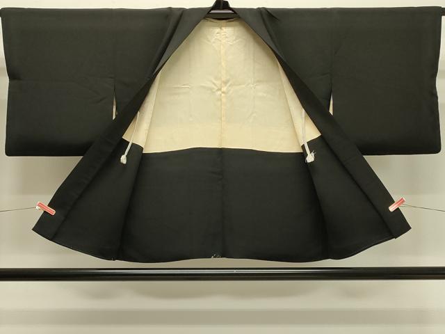 平和屋着物＃羽織　刺繍　草木文　黒地　正絹　逸品　CABJ5365in