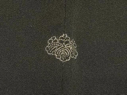 平和屋着物＃羽織　刺繍　草木文　黒地　正絹　逸品　CABJ5365in