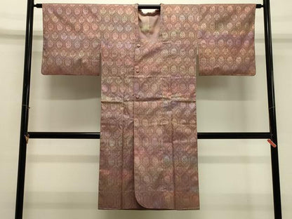 平和屋着物＃道行コート　リバーシブル　鳥獣文　ロング丈　正絹　逸品　CABJ5366in
