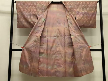 平和屋着物＃道行コート　リバーシブル　鳥獣文　ロング丈　正絹　逸品　CABJ5366in