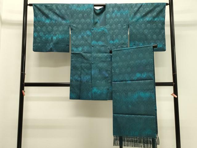 平和屋着物＃道行コート　リバーシブル　鳥獣文　ショール付き　ロング丈　正絹　逸品　CABJ5367in
