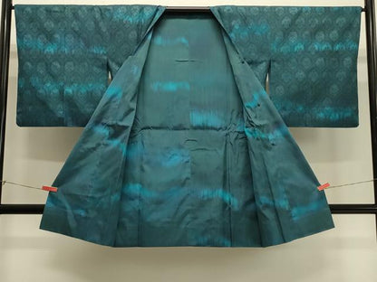 平和屋着物＃道行コート　リバーシブル　鳥獣文　ショール付き　ロング丈　正絹　逸品　CABJ5367in