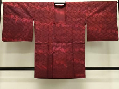 平和屋着物＃道行コート　リバーシブル　牡丹唐草文　正絹　逸品　CABJ5369in