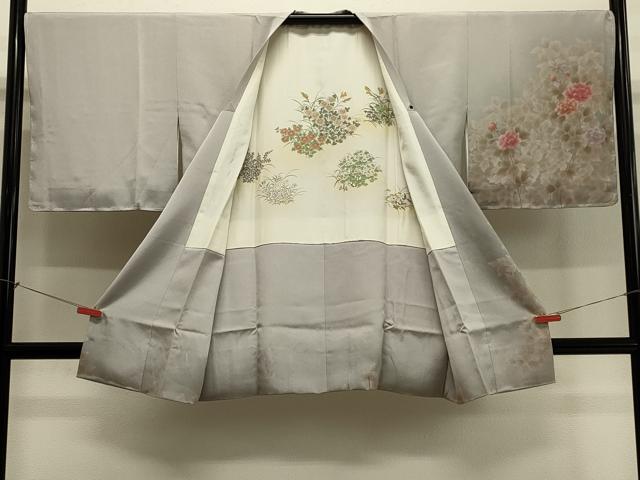平和屋着物＃道行コート　刺繍　草花文　正絹　逸品　未使用　CABJ5375in