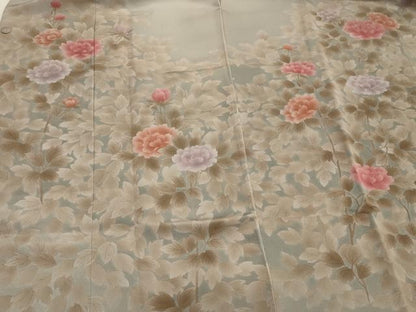平和屋着物＃道行コート　刺繍　草花文　正絹　逸品　未使用　CABJ5375in