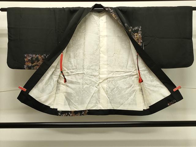 平和屋着物＃羽織　寿光織　風景文　黒地　金銀糸　正絹　逸品　CABJ5377in