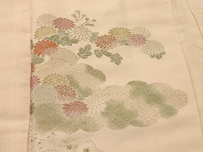 平和屋着物＃羽織　寿光織　雲重ね菊文　金糸　正絹　逸品　CABJ5392in