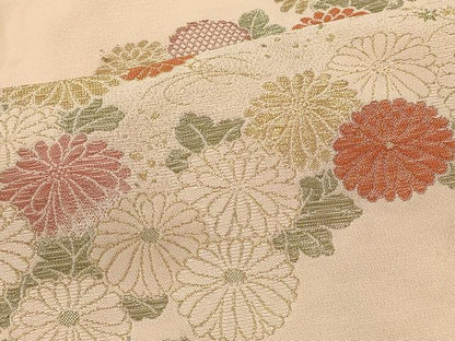 平和屋着物＃羽織　寿光織　雲重ね菊文　金糸　正絹　逸品　CABJ5392in