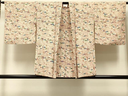 平和屋着物＃羽織　型染め　エ霞風景松文　正絹　逸品　CABJ5394in