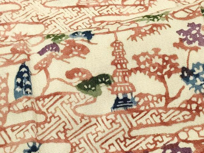 平和屋着物＃羽織　型染め　エ霞風景松文　正絹　逸品　CABJ5394in