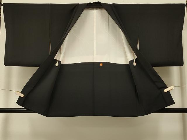 平和屋着物＃羽織　友禅　作家物　陶器花鳥文　黒地　正絹　逸品　CABJ5396in
