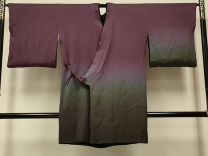 平和屋着物＃道中着　リバーシブル　横段霞文　暈し染め　ロング丈　正絹　逸品　CABJ5397in