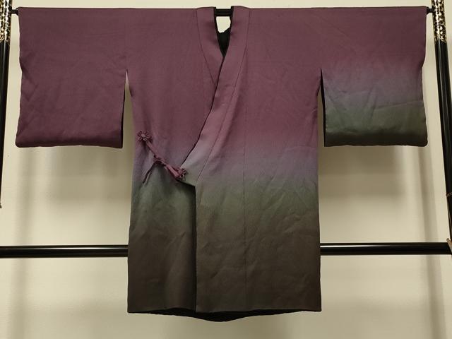 平和屋着物＃道中着　リバーシブル　横段霞文　暈し染め　ロング丈　正絹　逸品　CABJ5397in