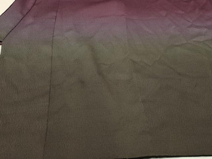平和屋着物＃道中着　リバーシブル　横段霞文　暈し染め　ロング丈　正絹　逸品　CABJ5397in