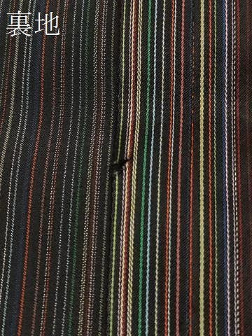 平和屋着物＃道行コート　単衣　縞　ロング丈　正絹　逸品　CABJ5406in