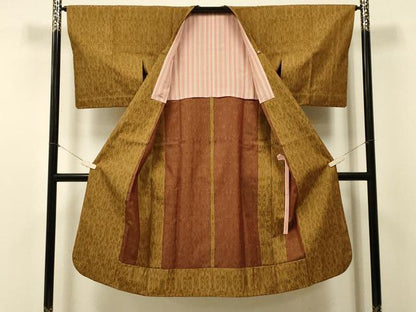 平和屋着物＃道行コート　太子間道　ロング丈　正絹　逸品　CABJ5410in