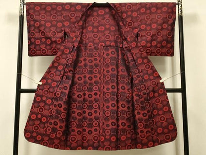 平和屋着物＃道行コート　雨コート　単衣　番傘　ロング丈　正絹　逸品　CABJ5415in