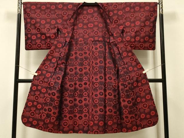平和屋着物＃道行コート　雨コート　単衣　番傘　ロング丈　正絹　逸品　CABJ5415in