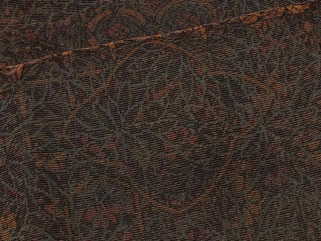 平和屋着物＃道行コート　輪奈ビロード　洋花文　ロング丈　正絹　逸品　CABJ5416in