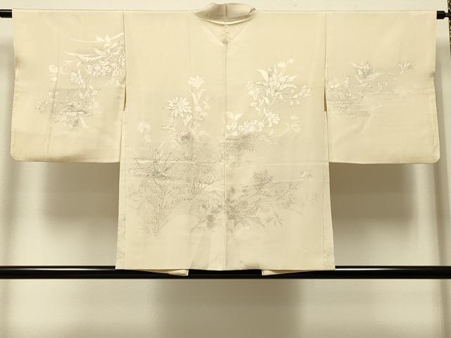平和屋着物＃羽織　寿光織　草花文　金銀糸　正絹　逸品　CABJ5424in