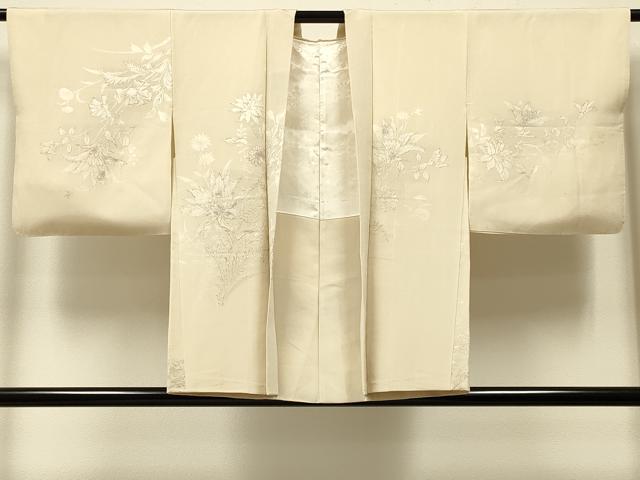 平和屋着物＃羽織　寿光織　草花文　金銀糸　正絹　逸品　CABJ5424in