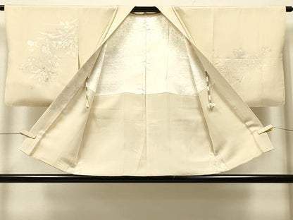 平和屋着物＃羽織　寿光織　草花文　金銀糸　正絹　逸品　CABJ5424in