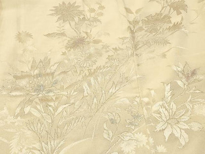 平和屋着物＃羽織　寿光織　草花文　金銀糸　正絹　逸品　CABJ5424in
