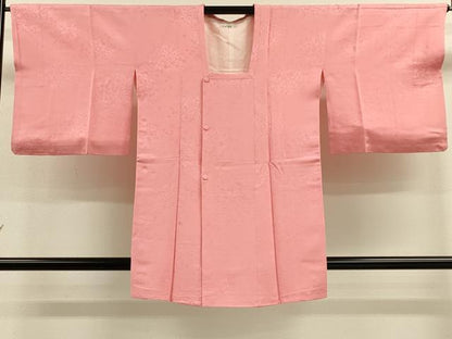 平和屋着物＃道行コート　色無地　草花地紋　曙色　やまと誂製　正絹　逸品　CABJ5427in