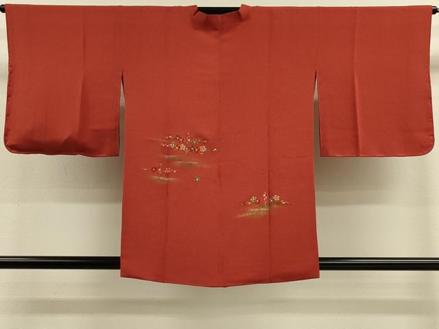 平和屋着物＃道行コート　駒刺繍　枝梅文　金彩　正絹　逸品　未使用　CABJ5428in