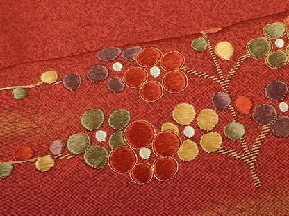 平和屋着物＃道行コート　駒刺繍　枝梅文　金彩　正絹　逸品　未使用　CABJ5428in