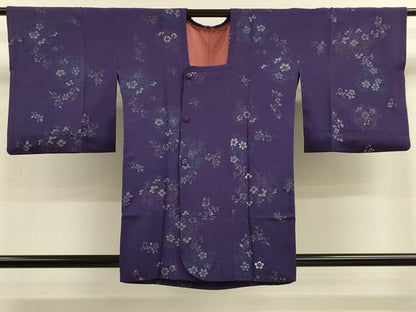平和屋着物＃道行コート　寿光織　花唐草文　銀糸　正絹　逸品　CABJ5429in