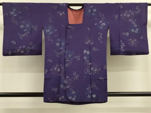 平和屋着物＃道行コート　寿光織　花唐草文　銀糸　正絹　逸品　CABJ5429in