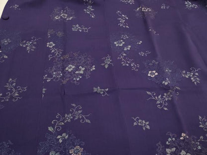 平和屋着物＃道行コート　寿光織　花唐草文　銀糸　正絹　逸品　CABJ5429in