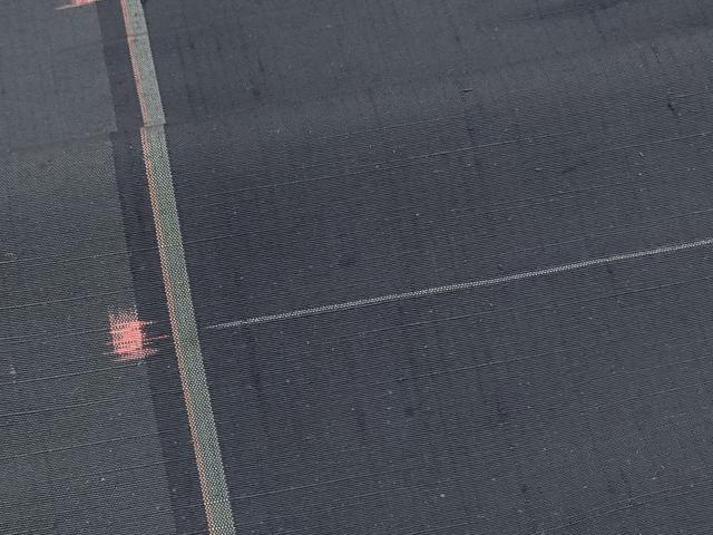 平和屋着物＃道中着　紬地　横段間道　正絹　逸品　CABJ5432in