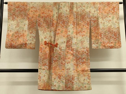 平和屋着物＃道中着　草花文　正絹　逸品　CABJ5435in