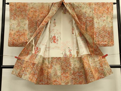 平和屋着物＃道中着　草花文　正絹　逸品　CABJ5435in