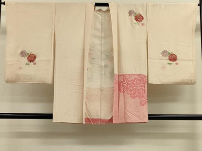 平和屋着物＃羽織　絞り　刺繍　エ霞草花文　金銀糸　正絹　逸品　CABJ5440in