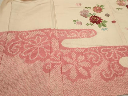 平和屋着物＃羽織　絞り　刺繍　エ霞草花文　金銀糸　正絹　逸品　CABJ5440in