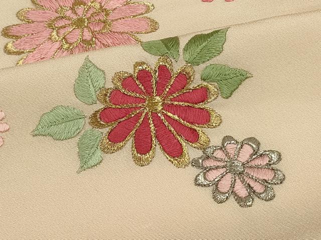 平和屋着物＃羽織　絞り　刺繍　エ霞草花文　金銀糸　正絹　逸品　CABJ5440in
