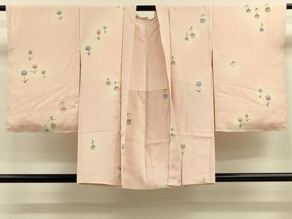 平和屋着物＃羽織　草花文　暈し染め　銀彩　正絹　逸品　CABJ5441in