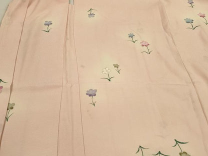 平和屋着物＃羽織　草花文　暈し染め　銀彩　正絹　逸品　CABJ5441in