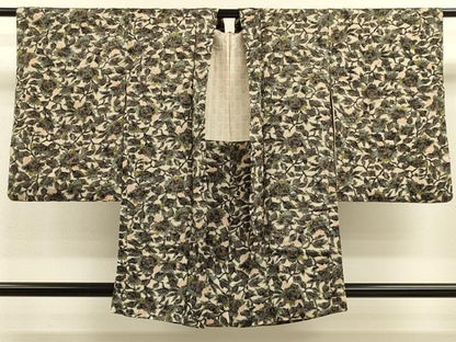 平和屋着物＃羽織　型染め　更紗花文　正絹　逸品　CABJ5442in
