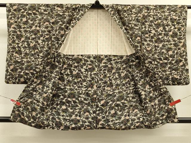 平和屋着物＃羽織　型染め　更紗花文　正絹　逸品　CABJ5442in