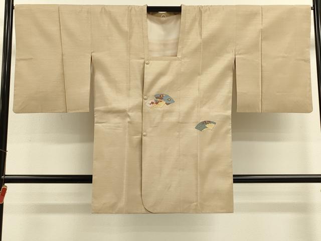 平和屋着物＃明綴れ　道行コート　地紙草花文　金糸　ロング丈　正絹　逸品　CABJ5446in